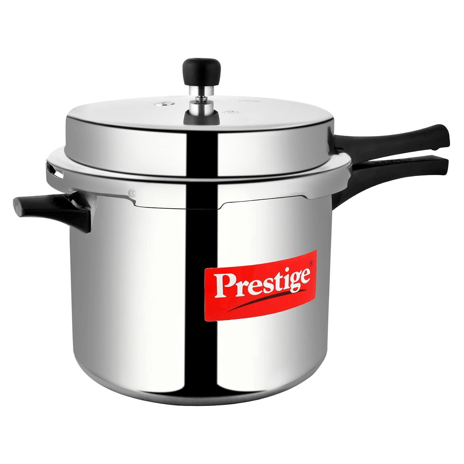 Prestige Popular Outer Lid Aluminium Pressure Cooker| Silver | Metallic Safety Plug | Gasket Release System | Precision Weight Value