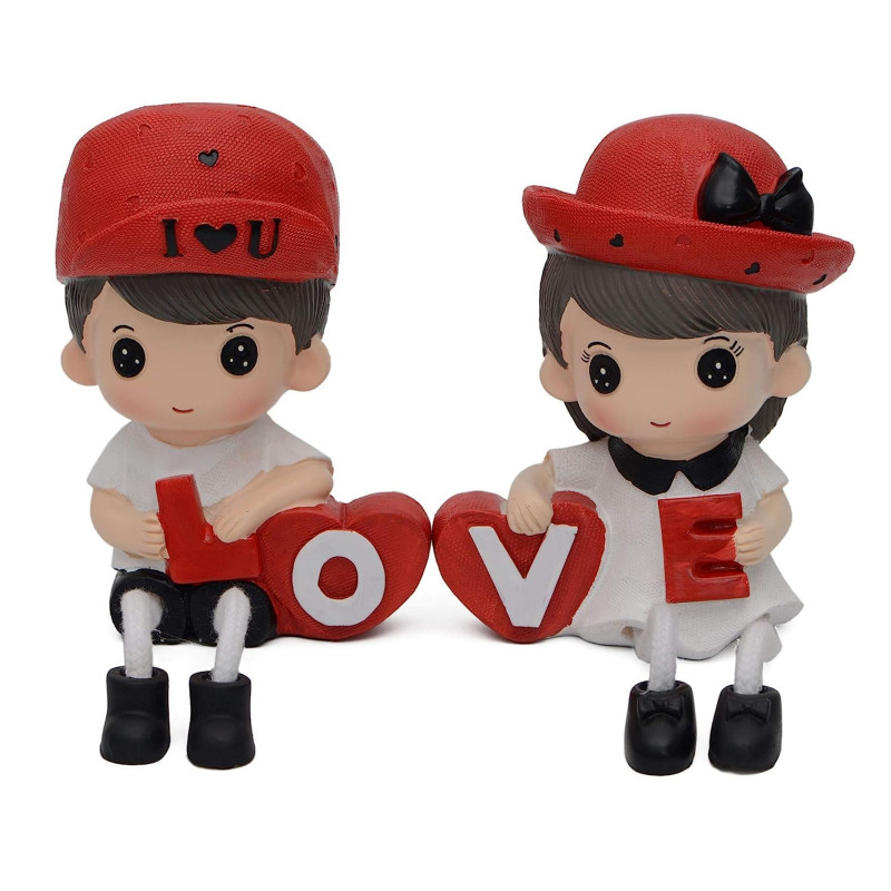 Hanging Legs Showpiece Cute Romantic Love Dolls Pair for Home Decor.