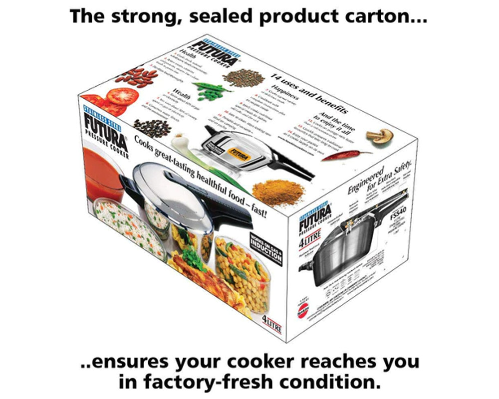 Hawkins Futura Stainless Steel Pan Pressure Cooker | Induction Compatible | -Silver