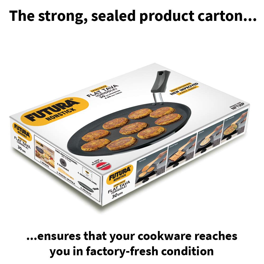 HAWKINS NONSTICK FLAT TAVA FUTURA, 26CM, 30CM WITH PLASTIC HANDLE