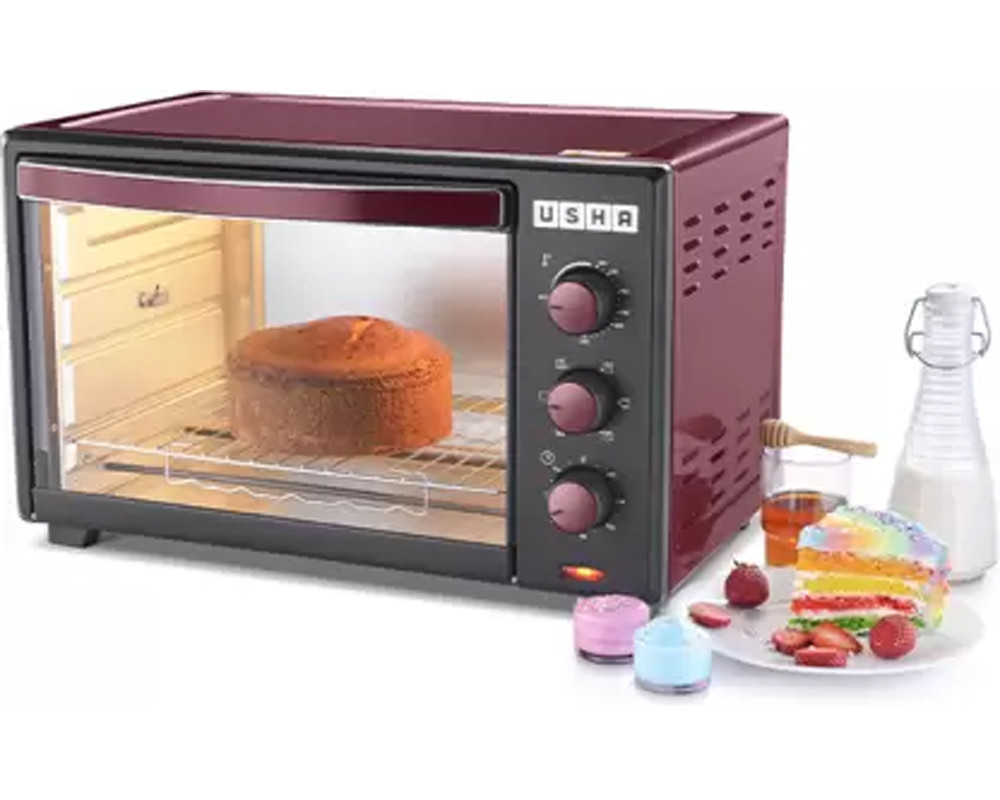 USHA 35-Litre OTGW3635Rc Oven Toaster Grill .OTG  .Wine & Matte Black