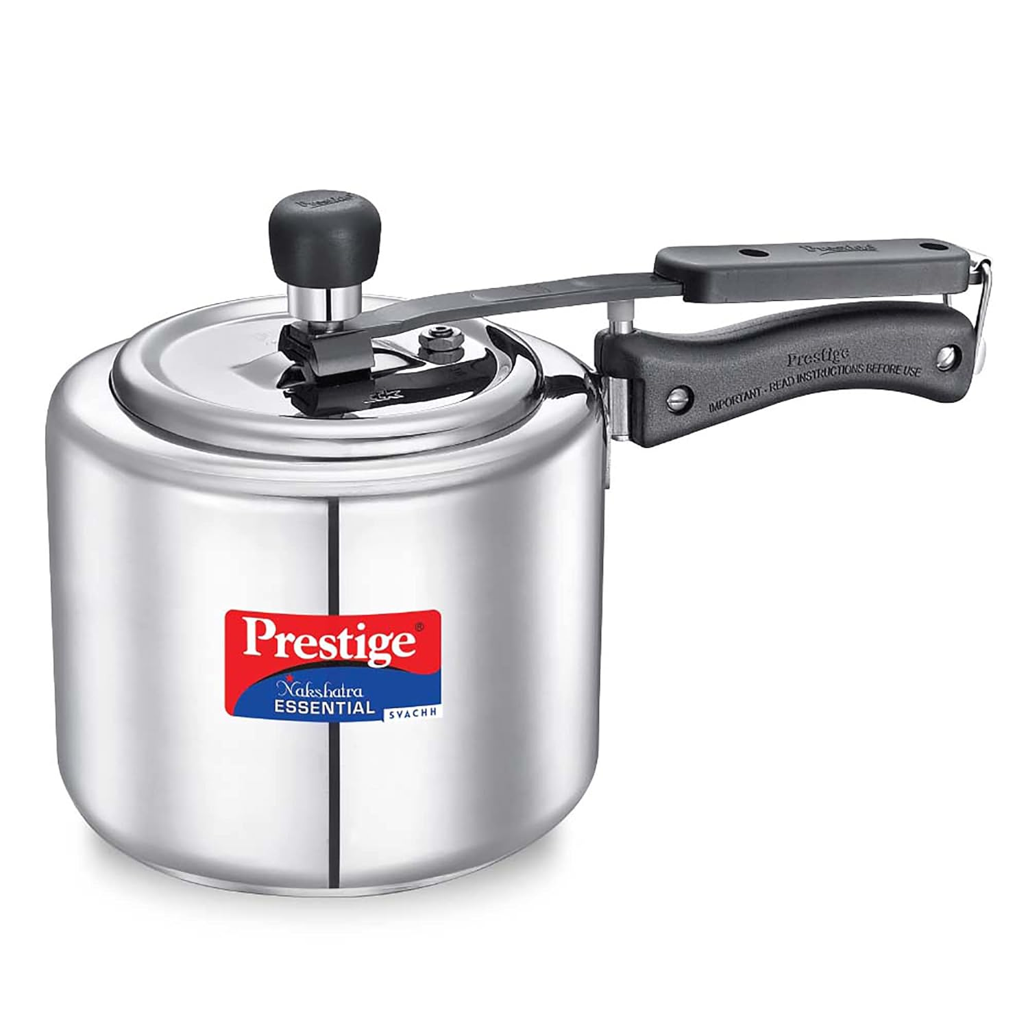 Prestige Nakshatra Essential Svachh Stainless Steel Pressure Cookers Silver, Tri-Ply Bottom, Inner Lid)