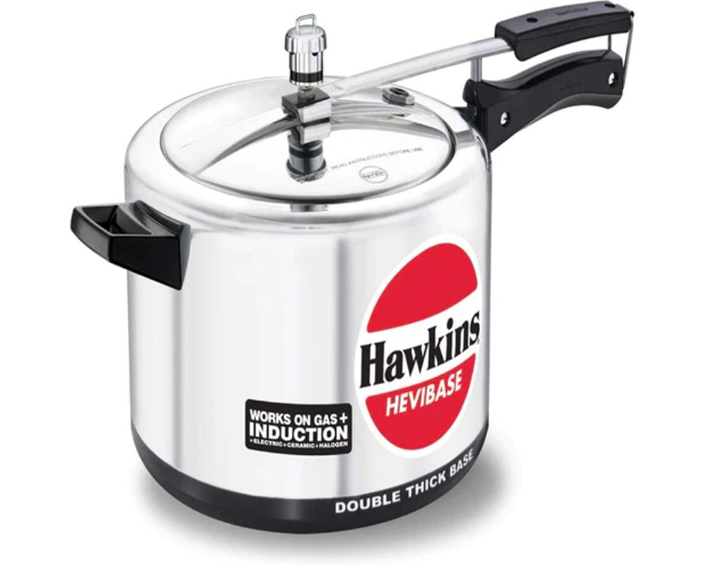 Hawkins Hevibase Aluminium Pressure Cookers | Induction Compatible | Silver