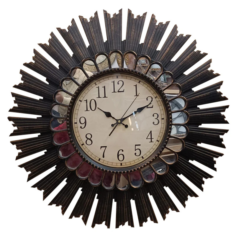 Extra Large Wall Clock in shape of sunrays - Plastic Body - 28 Inch Diameter