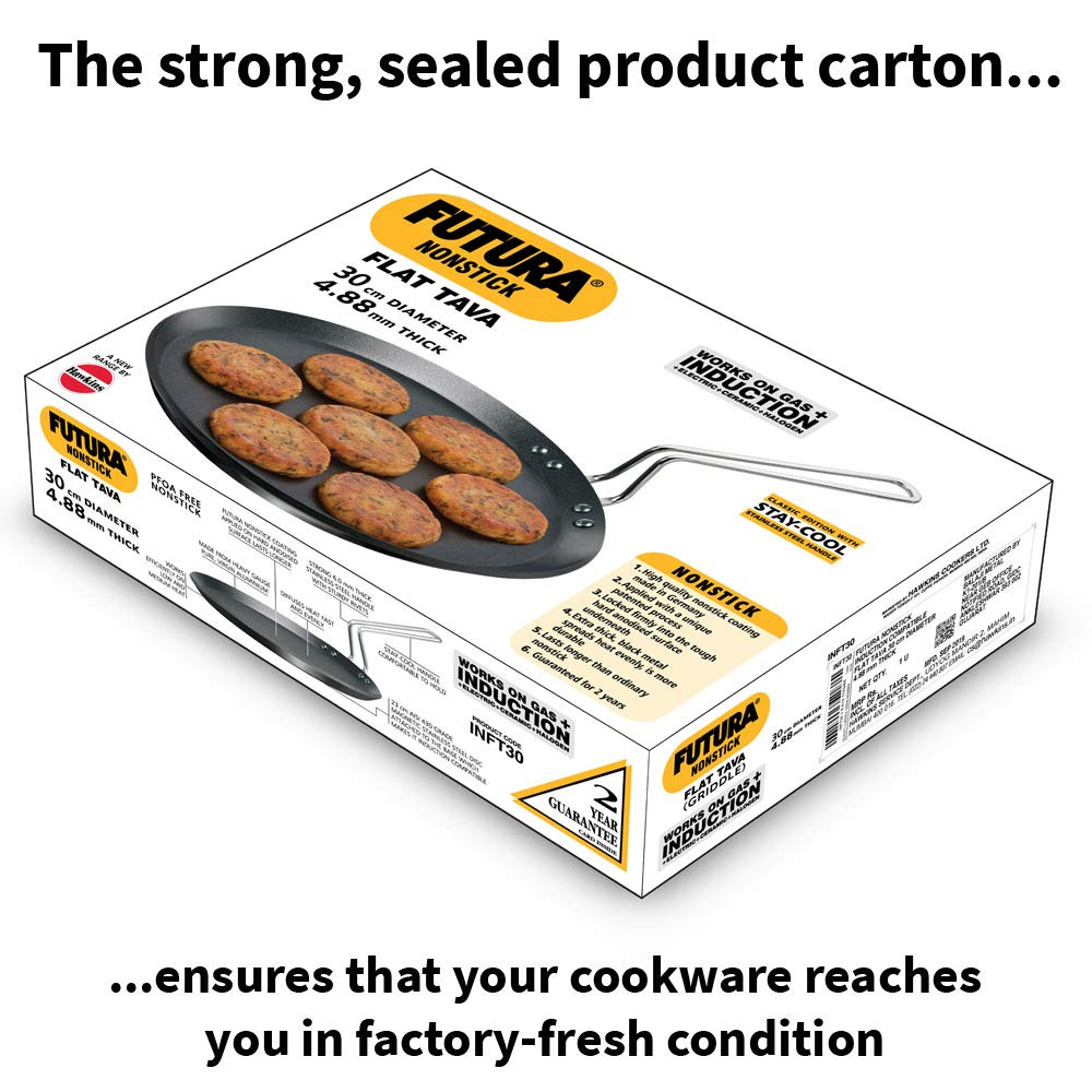 HAWKINS NONSTICK FLAT TAVA FUTURA, 26CM, 30CM INDUCTION BASE  WITH SS WIRE HANDLE